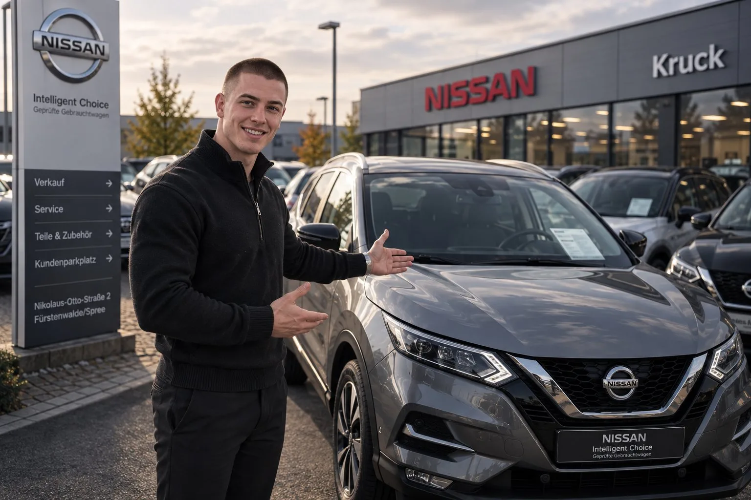 Geprüfter NISSAN Gebrauchtwagen auf dem Hof von NISSAN KRUCK in Fürstenwalde/Spree